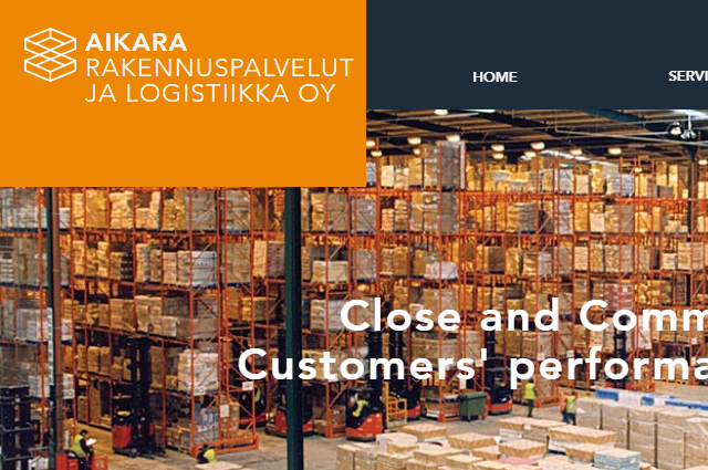 AIKARA Front page Un site web concu et develope par Digital Fingers pour AIKARA, une compagnie de construction basee en Finlande